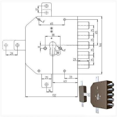 VIGOR-BLINKY - 2300g-01mc - 60mm - Destra - Serratura VIGOR-BLINKY - 2300g-01mc - 60mm - Destra - Serratura