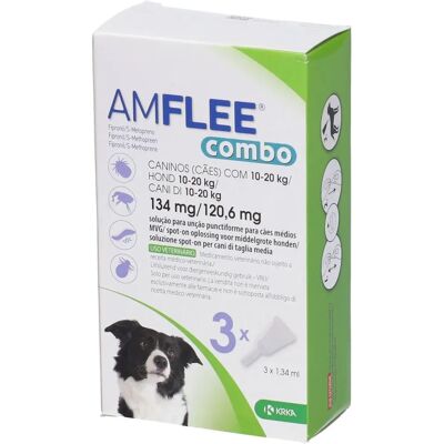 KRKA FARMACEUTICI MILANO SRL Amflee Combo Soluzione Spot-On per Cani 10-20kg - Pulci, Zecche KRKA FARMACEUTICI MILANO SRL Amflee Combo Soluzione Spot-On per Cani 10-20kg - Pulci, Zecche