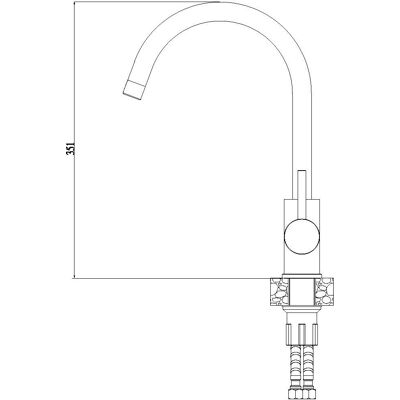 Robinet de bucătărie Alveus Elza în oțel periat - Kitchen Sink Faucet Robinet de bucătărie Alveus Elza în oțel periat - Kitchen Sink Faucet