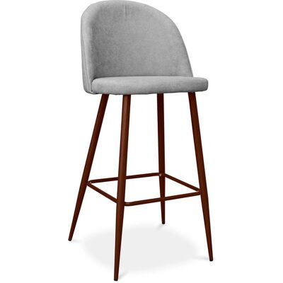 PRIVATEFLOOR Sgabello Evelyne Stile Scandinavo - 76cm - Gambe scure - Metallo & Tessuto PRIVATEFLOOR Sgabello Evelyne Stile Scandinavo - 76cm - Gambe scure - Metallo & Tessuto