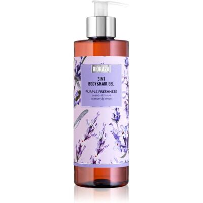 BIOBAZA 3en1 Gel pour Corps & Cheveux Purple Freshness - Shampooing, Après-shampoing & Gel Douche BIOBAZA 3en1 Gel pour Corps & Cheveux Purple Freshness - Shampooing, Après-shampoing & Gel Douche