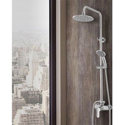 INBAGNO - Chrome shower column with mixer - Chrome finish - Shower column INBAGNO - Chrome shower column with mixer - Chrome finish - Shower column
