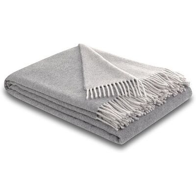 Biederlack Cashmere-Plaid - Wolle, Silber-Steine - Decke Biederlack Cashmere-Plaid - Wolle, Silber-Steine - Decke