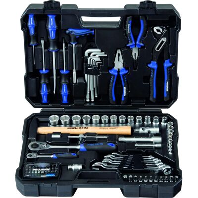 Set di attrezzi ProJahn 98 pezzi - Universale, 1/4 e 1/2 pollice - Durevole & ergonomico Set di attrezzi ProJahn 98 pezzi - Universale, 1/4 e 1/2 pollice - Durevole & ergonomico