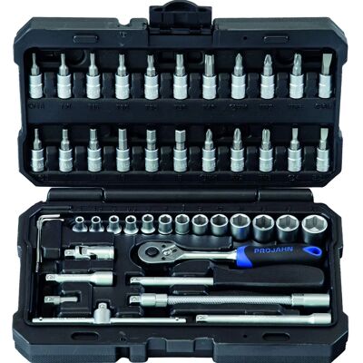 Projahn 1/4" Steckschlüssel-Set - 46 Teile - Ergonomische Ratsche Projahn 1/4" Steckschlüssel-Set - 46 Teile - Ergonomische Ratsche