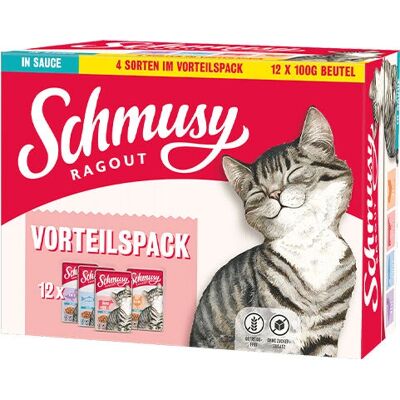 Schmusy kattsfoder - Varierat paket med 4 smaker Schmusy kattsfoder - Varierat paket med 4 smaker