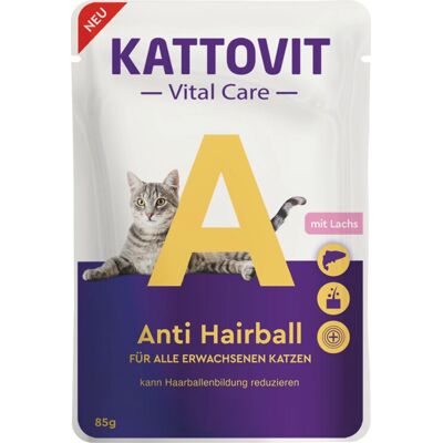 Kattovit Vital Care 12x85g Anti Hairball Salmon - Wet Cat Food Kattovit Vital Care 12x85g Anti Hairball Salmon - Wet Cat Food