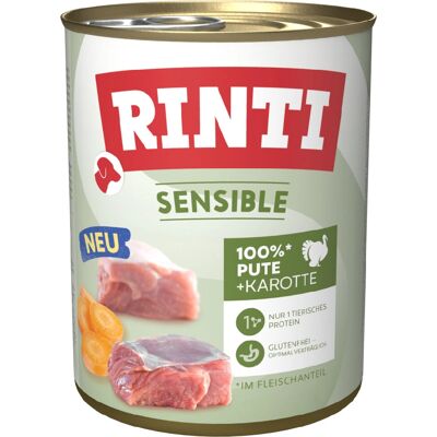 RINTI Comida para perros sensible de pavo y zanahorias RINTI Comida para perros sensible de pavo y zanahorias