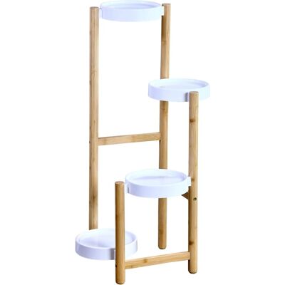 Kesper Blumenständer - Modern, Weiß & Braun, 3 Ablagen - Blumenständer Kesper Blumenständer - Modern, Weiß & Braun, 3 Ablagen - Blumenständer