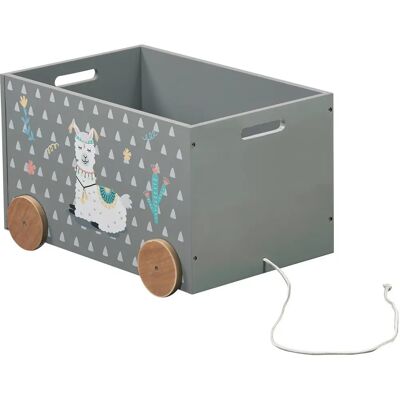 Organizador de juguetes alpaca Kesper - Apto para niños, Asa y ruedas Organizador de juguetes alpaca Kesper - Apto para niños, Asa y ruedas