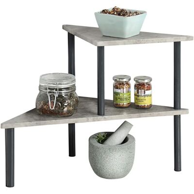 Mensola da cucina ad angolo Kesper - Grigio (Effetto Cemento) - Mensola angolare Mensola da cucina ad angolo Kesper - Grigio (Effetto Cemento) - Mensola angolare