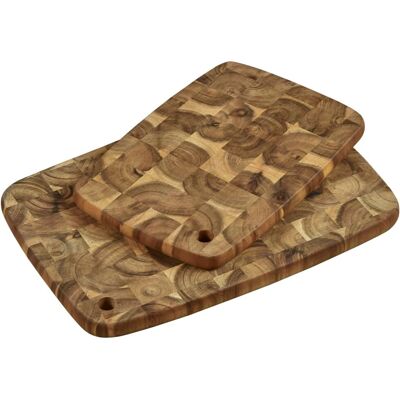 Set di taglieri in acacia FSC beige - 28cm x 4,5cm x 40cm - Tagliere Set di taglieri in acacia FSC beige - 28cm x 4,5cm x 40cm - Tagliere
