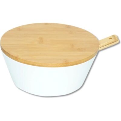 Saladier Kesper avec Couvercle en Bambou et Couverts - 26cm - Publicité Saladier Kesper avec Couvercle en Bambou et Couverts - 26cm - Publicité