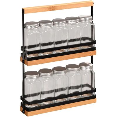 Kesper Bambus Gewürzregal mit 10 Gläsern - Küchen Organizer Kesper Bambus Gewürzregal mit 10 Gläsern - Küchen Organizer