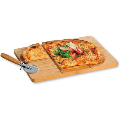 Accessoires Pizza Kesper - Plateau en Bambou Rectangulaire & Coupe-pizza - Publicité Accessoires Pizza Kesper - Plateau en Bambou Rectangulaire & Coupe-pizza - Publicité