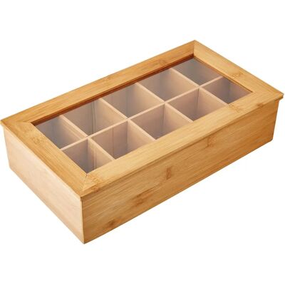 Scatola per tè in bambù Kesper con 10 scomparti Scatola per tè in bambù Kesper con 10 scomparti