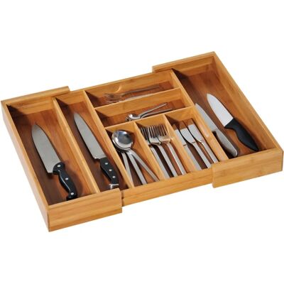 Organizador de cubiertos ajustable KESPER - Bambú Organizador de cubiertos ajustable KESPER - Bambú