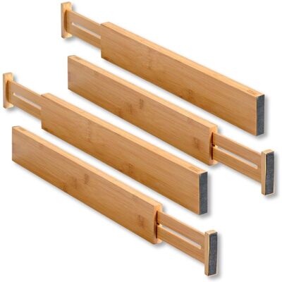 Kesper Bamboo Drawer Dividers - Adjustable 4 pcs - Kitchen Organizer Kesper Bamboo Drawer Dividers - Adjustable 4 pcs - Kitchen Organizer