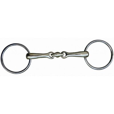 HKM - Loose Ring Argentan Snaffle - Double Jointed - 4.5" - Horse bit HKM - Loose Ring Argentan Snaffle - Double Jointed - 4.5" - Horse bit