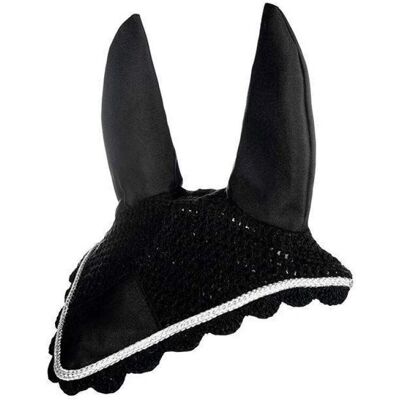 HKM Taille Pleine Noir Argent Bonnet d'Oreille pour Cheval - Horse Ear Bonnet HKM Taille Pleine Noir Argent Bonnet d'Oreille pour Cheval - Horse Ear Bonnet