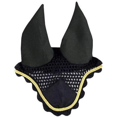 HKM 33879172 Black/Gold Horse Ear Bonnet - Horse Ear Bonnets HKM 33879172 Black/Gold Horse Ear Bonnet - Horse Ear Bonnets