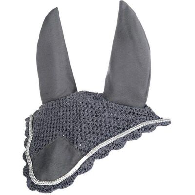 Bonnet pour oreilles de cheval HKM - Gris et argent - Cob Bonnet pour oreilles de cheval HKM - Gris et argent - Cob
