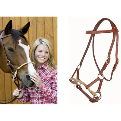 HKM Texas Rawhide Sidepull - Horse Tack HKM Texas Rawhide Sidepull - Horse Tack