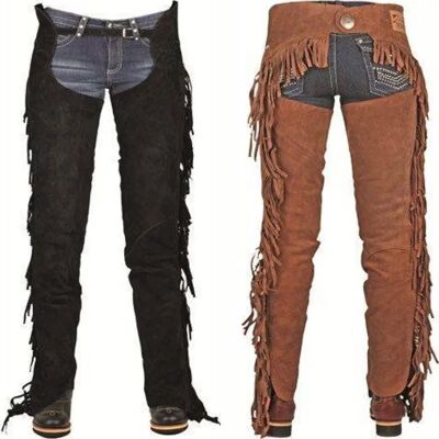 HKM Texas Showchaps - Cuero Resistente con Flecos Ropa de montar HKM Texas Showchaps - Cuero Resistente con Flecos Ropa de montar