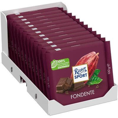 Ritter Sport - Cioccolato fondente puro 100g - Cacao premium da Nicaragua e Papua Nuova Guinea - Sostenibile - 12 pezzi Ritter Sport - Cioccolato fondente puro 100g - Cacao premium da Nicaragua e Papua Nuova Guinea - Sostenibile - 12 pezzi