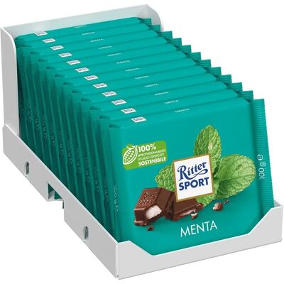Ritter Sport Menta - Barre di Cioccolato Fondente - Pack da 12 Ritter Sport Menta - Barre di Cioccolato Fondente - Pack da 12