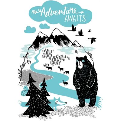 Rasch Turchese Nero Carta da Parati per Bambini - Carta Rasch Turchese Nero Carta da Parati per Bambini - Carta