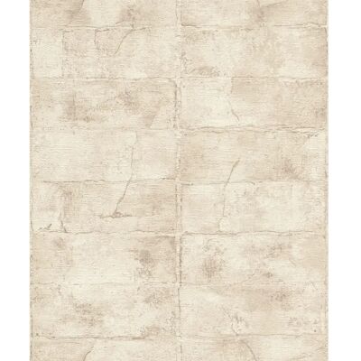 Beige steenlook behang - 0.53x10.05m Beige steenlook behang - 0.53x10.05m