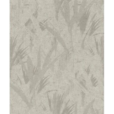 Grau Vinylbehang met Botanisch Motief - Muurbekleding Grau Vinylbehang met Botanisch Motief - Muurbekleding