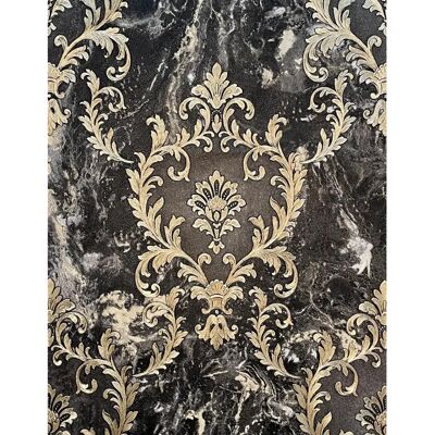 Rasch Sienna Damask Marble Black Gold Wallpaper - Wallpaper Rasch Sienna Damask Marble Black Gold Wallpaper - Wallpaper