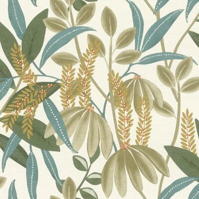 Rasch - 580624 - Groen-Beige - Botanische Jungle - Wallpaper Rasch - 580624 - Groen-Beige - Botanische Jungle - Wallpaper