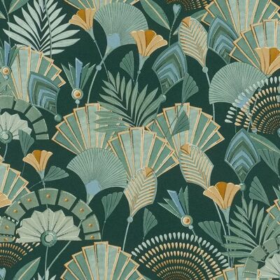 Rasch Art Deco Floral - Papier Peint Style Jungle - 5.33 m² - Publicité Rasch Art Deco Floral - Papier Peint Style Jungle - 5.33 m² - Publicité