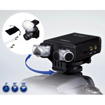 Dörr CWA-120 Svart digital kameramikrofon - Videomikrofon, trådlöst, 3,5mm, XY stereo Dörr CWA-120 Svart digital kameramikrofon - Videomikrofon, trådlöst, 3,5mm, XY stereo