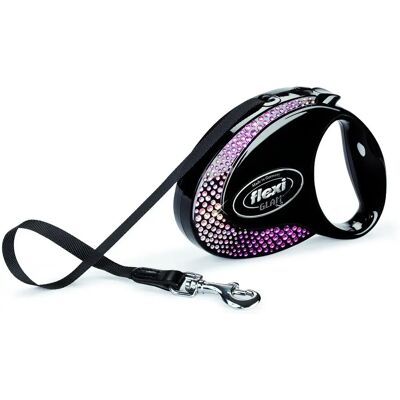 Flexi Glam Compoziție cu cristale Swarovski M - Lesă pentru câini - 5 M - Negru Flexi Glam Compoziție cu cristale Swarovski M - Lesă pentru câini - 5 M - Negru