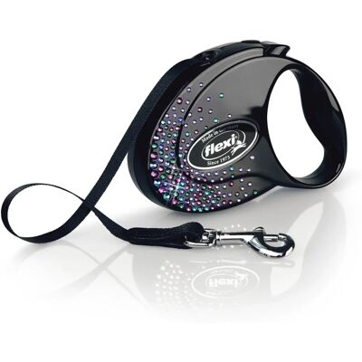 Flexi S Lesa retractabilă pentru câini - Cristale Swarovski - 3m Flexi S Lesa retractabilă pentru câini - Cristale Swarovski - 3m