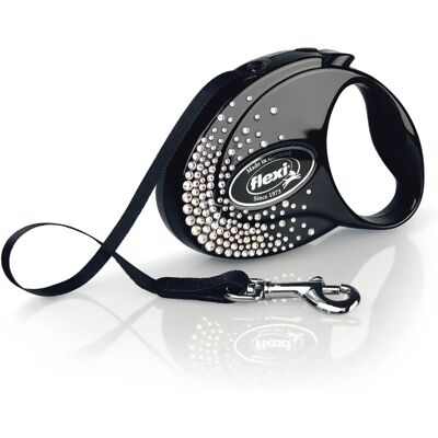 Flexi Glam Splash Crystal cu cristale Swarovski - S - Negru - 3 m Flexi Glam Splash Crystal cu cristale Swarovski - S - Negru - 3 m