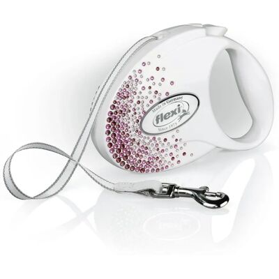 Flexi Glam Splash Pink mit Swarovski-Kristallen - Hund Rückziehbare Leine - 5 m Flexi Glam Splash Pink mit Swarovski-Kristallen - Hund Rückziehbare Leine - 5 m