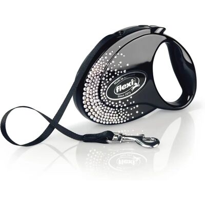 Flexi Glam Splash Crystal mit Swarovski Kristallen M - Hund Rückziehbare Leine - 5 m - Schwarz Flexi Glam Splash Crystal mit Swarovski Kristallen M - Hund Rückziehbare Leine - 5 m - Schwarz