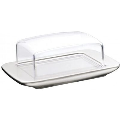 WMF Edelstahl Butterdose - Doppelwandig isoliert, ergonomische Griffe, mit Plastikdeckel - Produkttyp WMF Edelstahl Butterdose - Doppelwandig isoliert, ergonomische Griffe, mit Plastikdeckel - Produkttyp