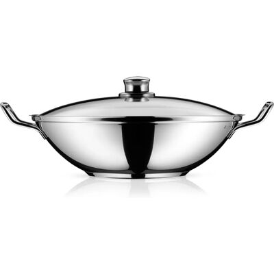 WMF 0798366040 - Poêle Wok pour Induction avec Couvercle & Grille - Pour Tous Cuiseurs - Publicité WMF 0798366040 - Poêle Wok pour Induction avec Couvercle & Grille - Pour Tous Cuiseurs - Publicité