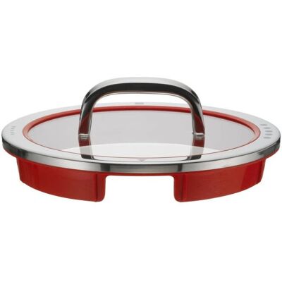 WMF Tampa de Frigideira 20cm Vermelho Vidro Aço Inox - Tampa WMF Tampa de Frigideira 20cm Vermelho Vidro Aço Inox - Tampa
