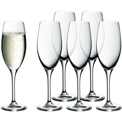WMF Easy Plus 6pc Champagne Flute Set - Crystal, Dishwasher Safe WMF Easy Plus 6pc Champagne Flute Set - Crystal, Dishwasher Safe