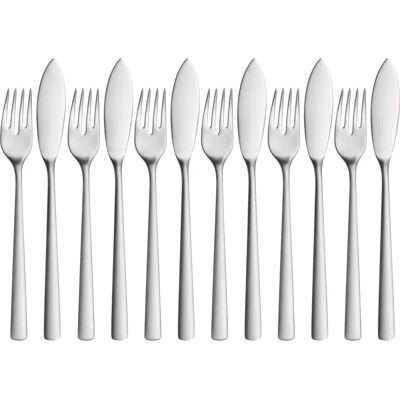 WMF Corvo Fischbesteck-Set - 12-tlg Edelstahl - Cromargan protect WMF Corvo Fischbesteck-Set - 12-tlg Edelstahl - Cromargan protect