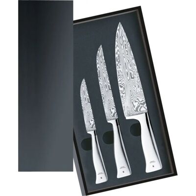 WMF Grand Gourmet Set di 3 Coltelli Damasteel - Utensili da cucina WMF Grand Gourmet Set di 3 Coltelli Damasteel - Utensili da cucina