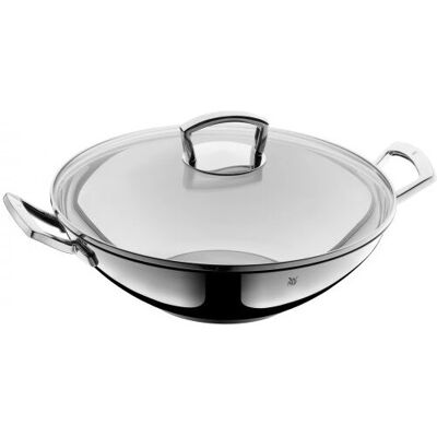 WMF Stainless Steel 36cm Wok with Glass Lid - Cooking Pan WMF Stainless Steel 36cm Wok with Glass Lid - Cooking Pan
