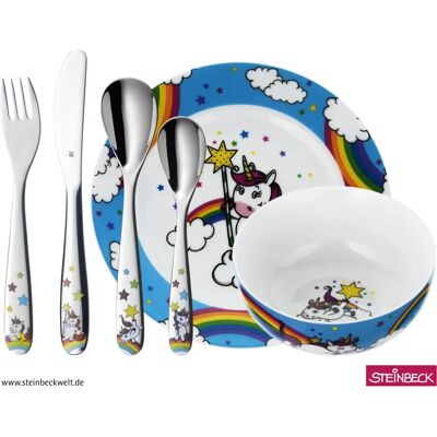 Conjunto de louças infantis WMF Unicórnio - Seguro, Durável e Colorido Conjunto de louças infantis WMF Unicórnio - Seguro, Durável e Colorido